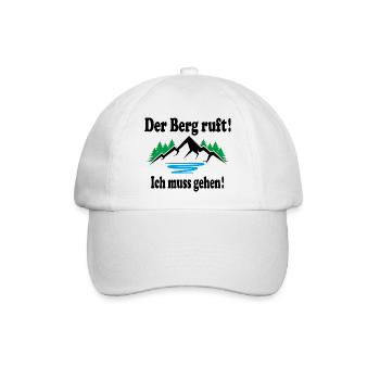 Der Berg ruft Wandern In die Berge gehen steigen - Baseballkappe - Weiß/Weiß - Vorne