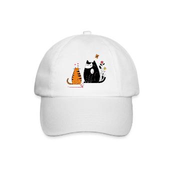 Katzenfreunde - Baseballkappe - Weiß/Weiß - Vorne