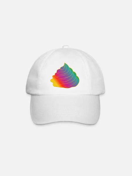 Bunte Regenbogen-Creme – Farbenfrohes Motiv - Baseballkappe - Weiß/Weiß