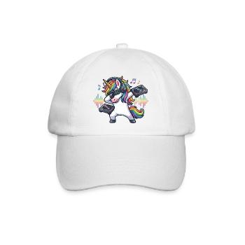 Einhorn DJ – Musik, Party & Festival - Baseballkappe - Weiß/Weiß - Vorne