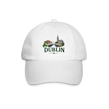 Dublin - Irland - Ireland - Ire - irisch - Baseballkappe - Weiß/Weiß - Vorne