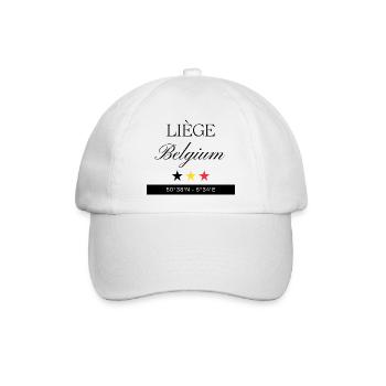Lüttich Belgien Souvenir – Reise minimalistisch - Baseballkappe - Weiß/Weiß - Vorne