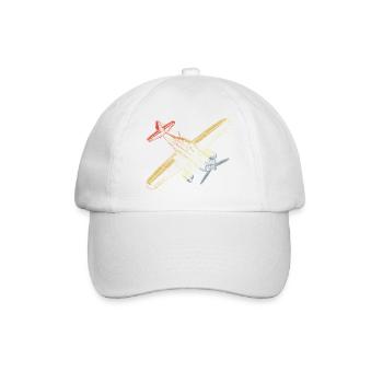 Propellerflugzeug Vintage Look - Baseballkappe - Weiß/Weiß - Vorne