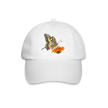 Schmetterling Schwalbenschwanz - Baseballkappe - Weiß/Weiß - Vorne