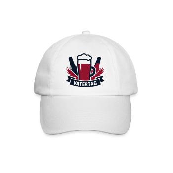 Vatertag Bier Banner Logo - Baseballkappe - Weiß/Weiß - Vorne