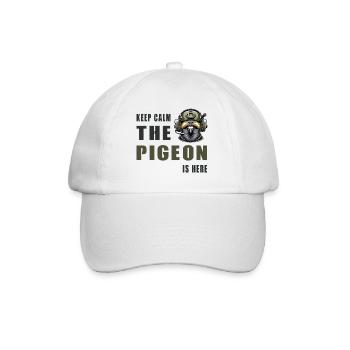 Keep Calm Die Taube Ist Hier - Baseballkappe - Weiß/Weiß - Vorne