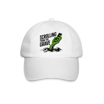 Vom Grab zum Scrollen - Baseballkappe - Weiß/Weiß - Vorne