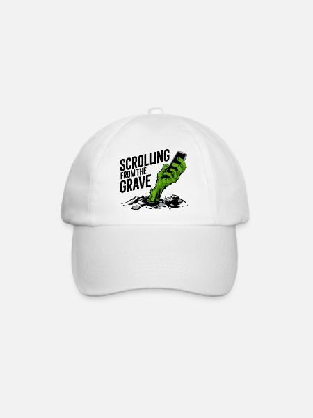 Vom Grab zum Scrollen - Baseballkappe - Weiß/Weiß