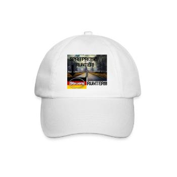 Spritpreise Runter! – Steuerlast senken!!! - Baseballkappe - Weiß/Weiß - Vorne