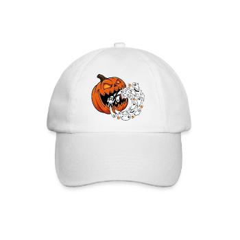 Kürbis Monster spuckt Geister Halloween - Baseballkappe - Weiß/Weiß - Vorne