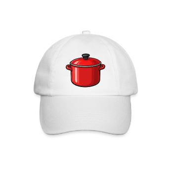 Roter Topf Cartoon Stil - Baseballkappe - Weiß/Weiß - Vorne