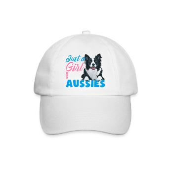 Australian Shepherd - Mein treuer Aussie - Baseballkappe - Weiß/Weiß - Vorne
