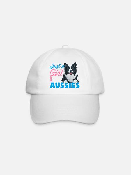 Australian Shepherd - Mein treuer Aussie - Baseballkappe - Weiß/Weiß