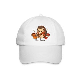 Cozy Season Igel Herbst Gemütlich Lesen Niedlich - Baseballkappe - Weiß/Weiß - Vorne