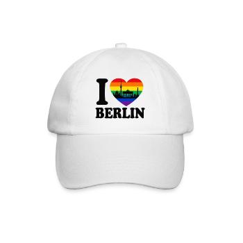 Ich liebe Berlin - Vielfalt - Regenbogenfarben - Baseballkappe - Weiß/Weiß - Vorne