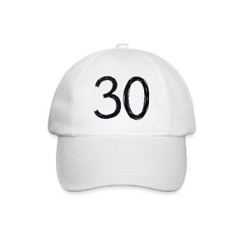 30 Geburtstag Nummer 30 Jahre Handgemacht T-Shirt - Baseballkappe - Weiß/Weiß - Vorne