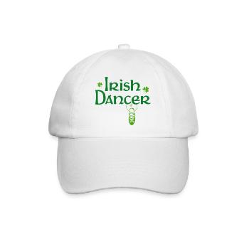 Irisches Tänzer-Zeichen - Baseballkappe - Weiß/Weiß - Vorne