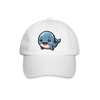Kkuscheliger blauer Wal Cartoon - Baseballkappe - Weiß/Weiß - Vorne