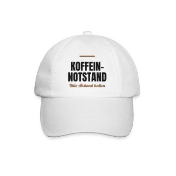 Koffein-Notstand – Bitte Abstand halten - Baseballkappe - Weiß/Weiß - Vorne