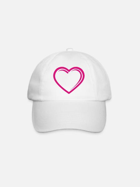 Herz - Baseballkappe - Weiß/Weiß