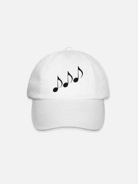 Musiknoten - Baseballkappe - Weiß/Weiß
