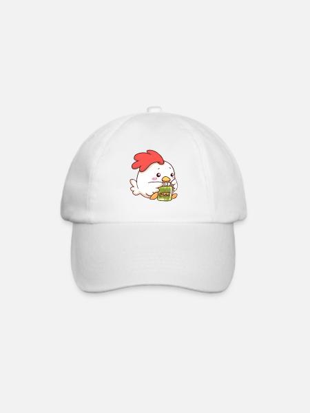 Gurkenemote - Baseballkappe - Weiß/Weiß