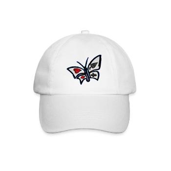 Kosmischer Wunderland-Schmetterling - Baseballkappe - Weiß/Weiß - Vorne