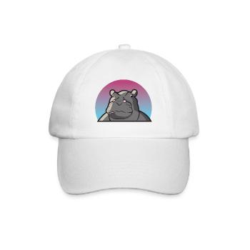 Hippo Nilpferd Flusspferd Dickhäuter Geschenk Tier - Baseballkappe - Weiß/Weiß - Vorne