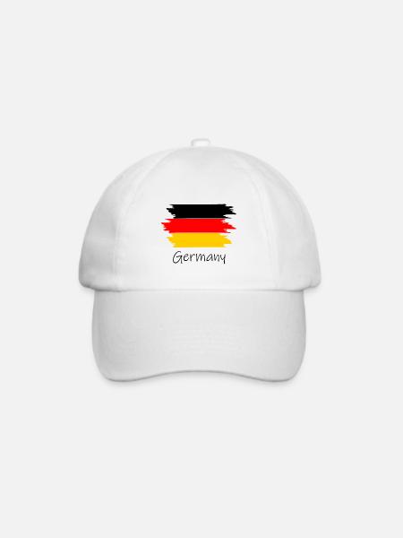Germany Flagge schwarz rot gold - Baseballkappe - Weiß/Weiß