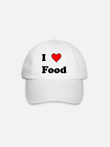 I love Food - Baseballkappe - Weiß/Weiß