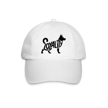 Loyalität - Cooler Hund Haustier Aufkleber - Baseballkappe - Weiß/Weiß - Vorne