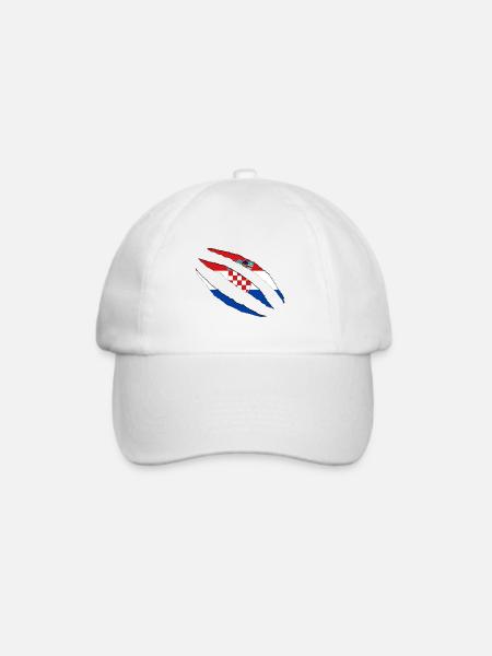 Hrvatska Croatia - Baseballkappe - Weiß/Weiß
