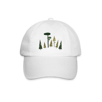 shinrin yoku "flat forest nature" waldbesitzer - Baseballkappe - Weiß/Weiß - Vorne