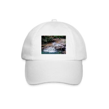 Zeichnung der Provence - Kleiner Flusswasserfall - Baseballkappe - Weiß/Weiß - Vorne