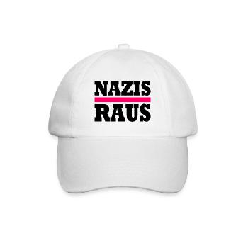 Nazis raus - Baseballkappe - Weiß/Weiß - Vorne