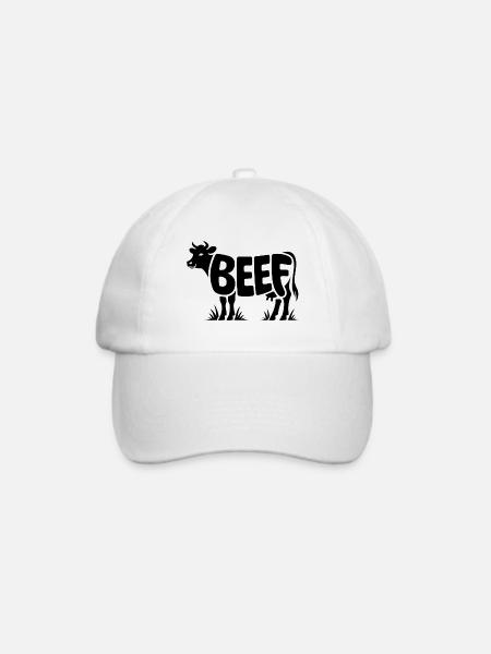 RINDFLEISCH - Cool Meat Logo - Baseballkappe - Weiß/Weiß