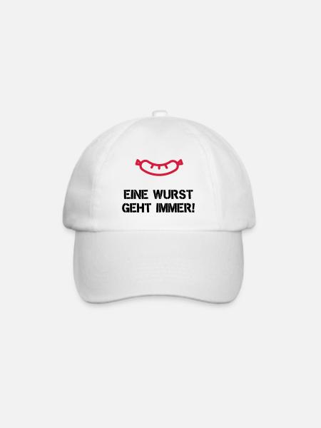 Eine Wurst geht immer - Baseballkappe - Weiß/Weiß