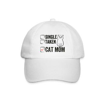 Single Taken Cat Mom funny Cat Mama Quotes - Baseballkappe - Weiß/Weiß - Vorne