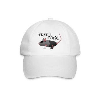 Dieb Maus im Gauner-Look - Baseballkappe - Weiß/Weiß - Vorne