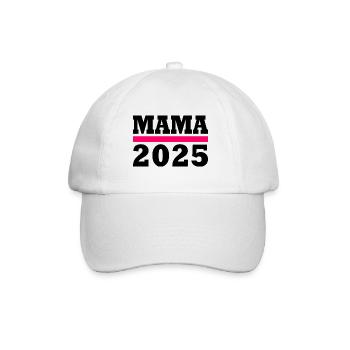 Mama 2025 - Baseballkappe - Weiß/Weiß - Vorne