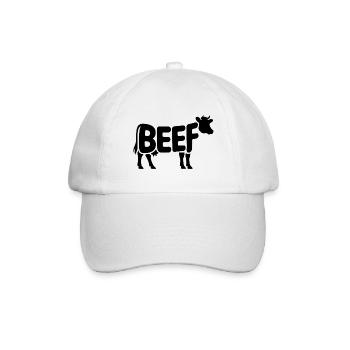 RINDFLEISCH - Cool Meat Logo - Baseballkappe - Weiß/Weiß - Vorne