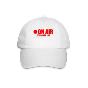 On Air Live Streamer Twitch YouTube Stream - Baseballkappe - Weiß/Weiß - Vorne