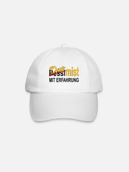 Optimist mit Erfahrung Geschenk - Baseballkappe - Weiß/Weiß