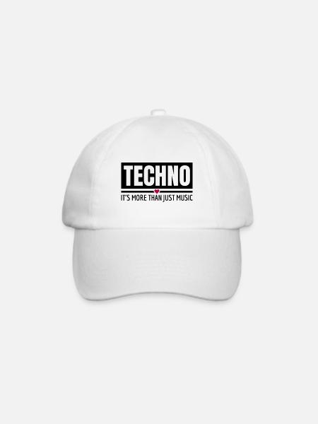 Techno It's More Than Just Music Techno Outfit - Baseballkappe - Weiß/Weiß