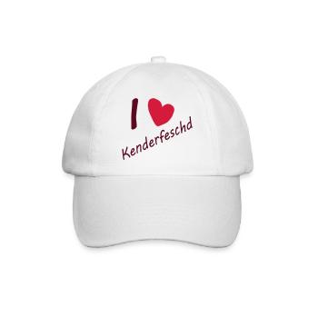 I love Kenderfeschd - Baseballkappe - Weiß/Weiß - Vorne