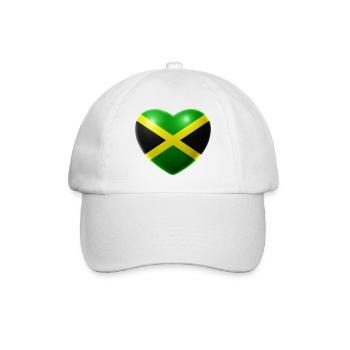 Herz (Jamaika / Jamaica) - Baseballkappe - Weiß/Weiß - Vorne
