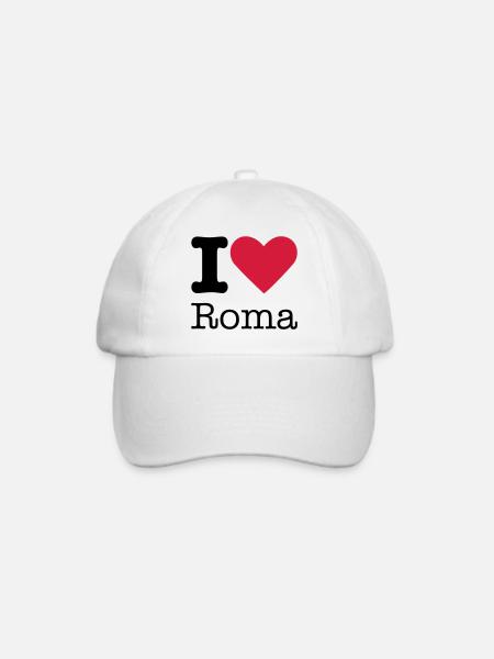 I Love Roma - Baseballkappe - Weiß/Weiß