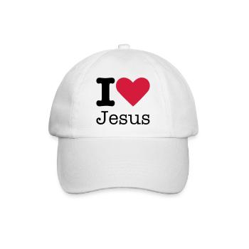 I Love Jesus - Baseballkappe - Weiß/Weiß - Vorne