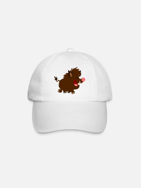 Das glückliche Wildschwein von Cheerful Madness!! - Baseballkappe - Weiß/Weiß