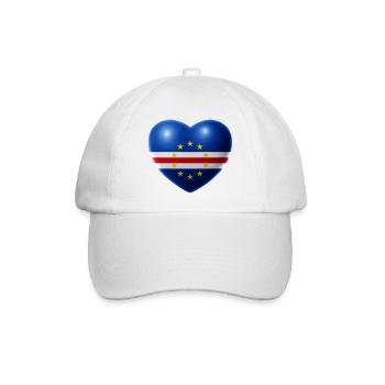Herz (Kap Verde / Cabo Verde) - Baseballkappe - Weiß/Weiß - Vorne